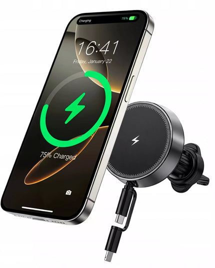 Automobilinis telefono laikiklis su 15W MagSafe belaidžiu įkrovikliu ventiliacijos grotelėms