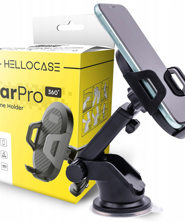 STIPRUS AUTOMOBILINIS TELEFONO LAIKIKLIS ANT STIKLO, PRIETAISŲ SKYDELIO, VENTILIACIJOS GĖLELIŲ + 3IN1 USB LAIDAS