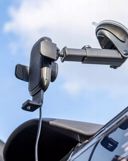 SAMOCHODOWY UCHWYT NA TELEFON Z ŁADOWARKĄ INDUKCYJNĄ NA SZYBĘ
