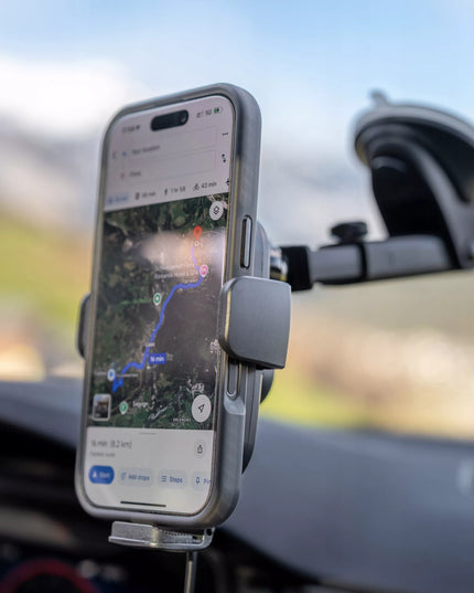 SAMOCHODOWY UCHWYT NA TELEFON Z ŁADOWARKĄ INDUKCYJNĄ NA SZYBĘ
