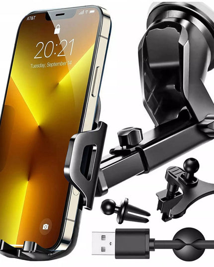 Alogy automobilinis telefono laikiklis – tvirtinamas prie ventiliacijos grotelių, stiklo ar prietaisų skydelio su papildomu organizatoriumi