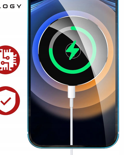 Automobilinis laikiklis MAG SAFE, belaidis įkroviklis 15W, skirtas iPhone 14, 15, 16, 17