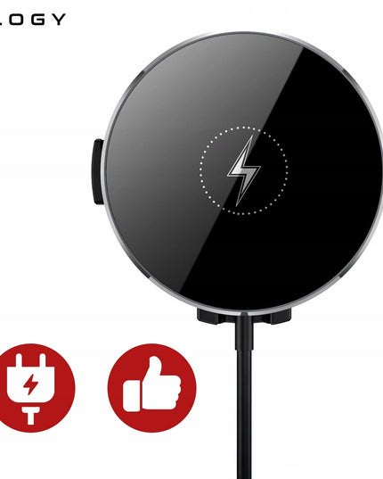 Automobilinis laikiklis MAG SAFE, belaidis įkroviklis 15W, skirtas iPhone 14, 15, 16, 17