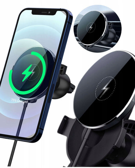 Automobilinis laikiklis MAG SAFE, belaidis įkroviklis 15W, skirtas iPhone 14, 15, 16, 17