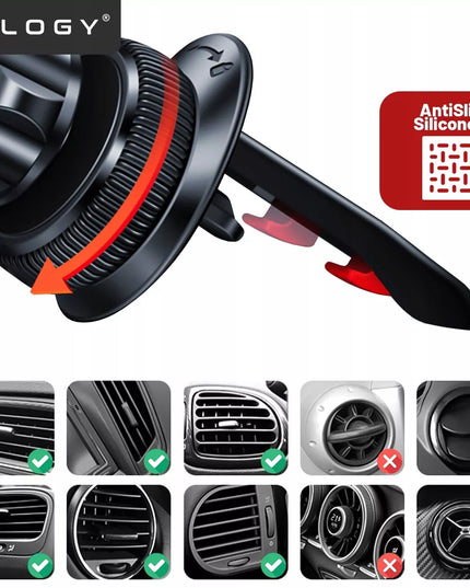 Magnetinis automobilinis telefono laikiklis į ventiliacijos groteles MagSafe iPhone 16 15 14