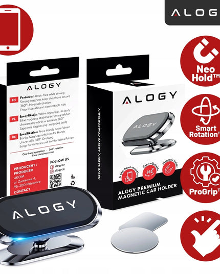 Alogy magnetinis automobilinis telefono laikiklis su MagSafe funkcija prietaisų skydeliui