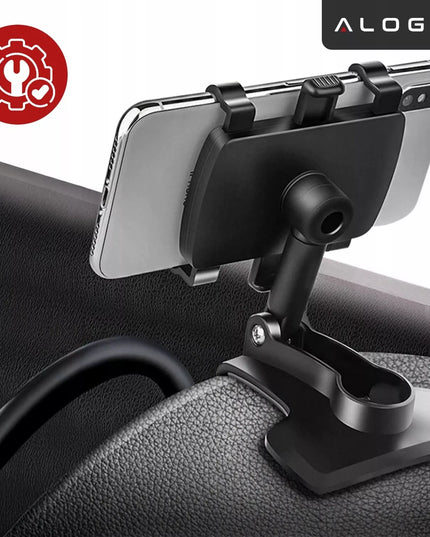 Automobilinis telefono laikiklis, tvirtinamas ant prietaisų skydelio, stogelio ar automobilio konsolės
