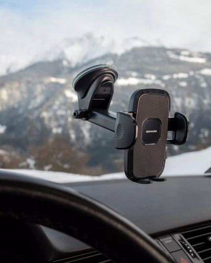 Automobilinis telefono laikiklis tvirtinamas ant priekinio stiklo arba prietaisų skydelio