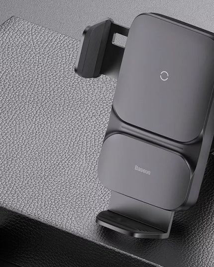 Automobilinis telefono laikiklis su greitojo įkrovimo funkcija BASEUS Qi 15W