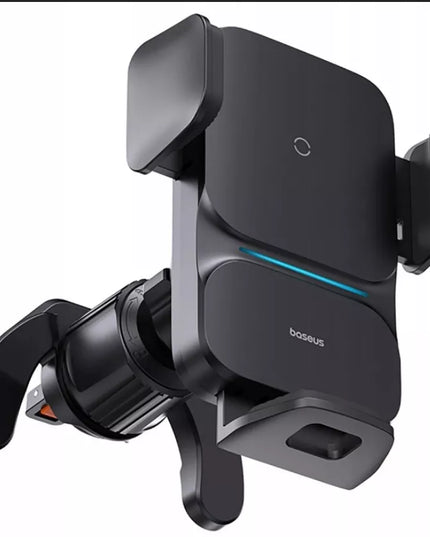 Automobilinis telefono laikiklis su greitojo įkrovimo funkcija BASEUS Qi 15W