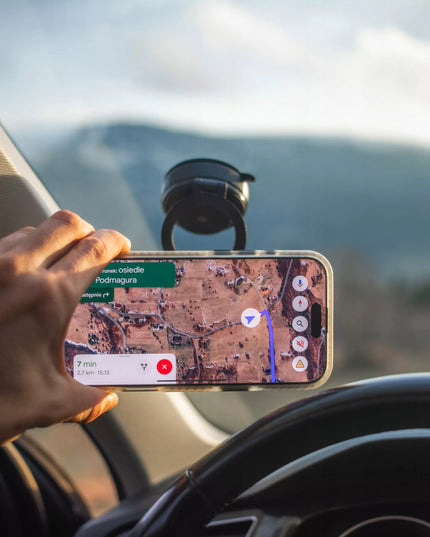 Automobilinis telefono laikiklis su vakuuminiu siurbtuku stiklui, skirtas MagSafe