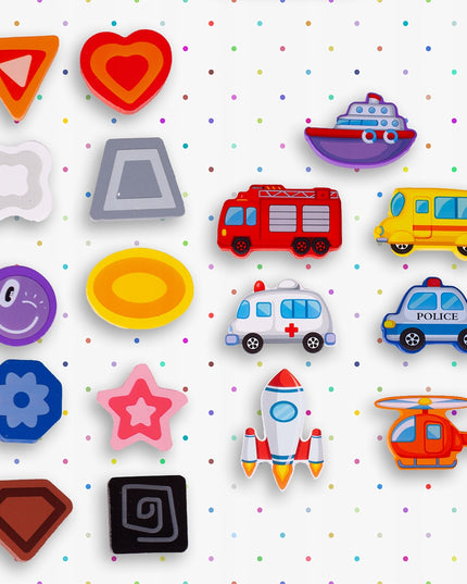 MEDINIS MONTESSORI ŽAIDIMAS-DĖLIONĖ: ŽUVYČIŲ GAUDYMAS, SKAIČIAI, FIGŪROS, TRANSPORTO PRIEMONĖS