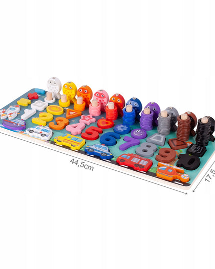 MEDINIS MONTESSORI ŽAIDIMAS-DĖLIONĖ: ŽUVYČIŲ GAUDYMAS, SKAIČIAI, FIGŪROS, TRANSPORTO PRIEMONĖS