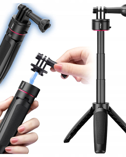 Ulanzi Go-Quick II mini trikojis ir asmenukių lazdelė 24 cm su GoPro Hero 13, 12, 11, 10, 9 adapteriu