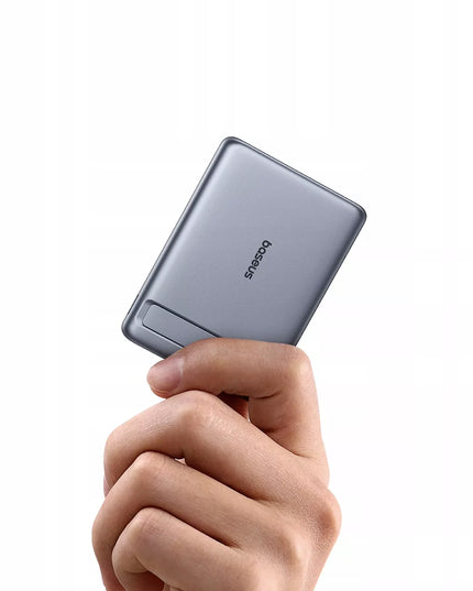 Itin plonas „Baseus“ magnetinis „MagSafe“ indukcinis „powerbank“ 5000 mAh 20 W su atrama