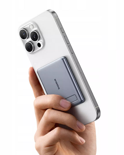 Itin plonas „Baseus“ magnetinis „MagSafe“ indukcinis „powerbank“ 5000 mAh 20 W su atrama