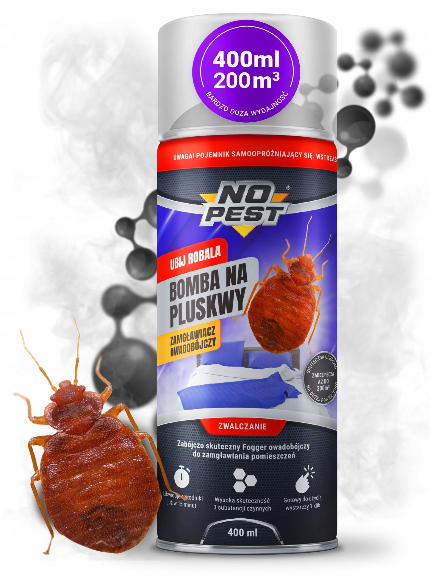 ULTRABAI STIPRUS AEROSOLINIS FOGGERIS NUO BLAKIŲ IR TARAKONŲ, 400ML, 2 VNT.