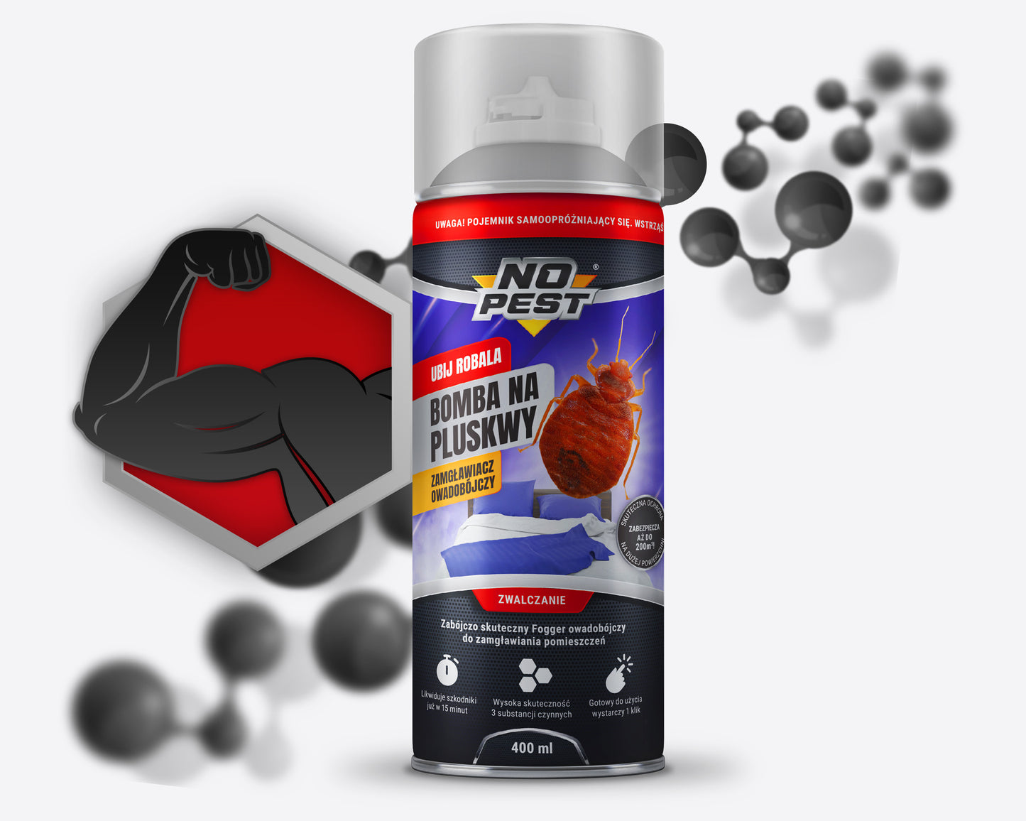 ULTRABAI STIPRUS AEROSOLINIS FOGGERIS NUO BLAKIŲ IR TARAKONŲ, 400ML, 2 VNT.