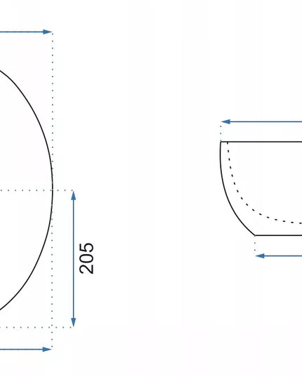 Baltas ovalus 60 cm stalviršio praustuvas REA CLEO, didelis