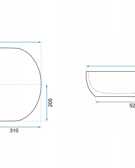 Baltas ovalus 60 cm stalviršio praustuvas REA CLEO, didelis