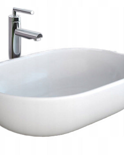 Praustuvas ant stalviršio BALTAS REA AMELIA WHITE OVALUS GILUS KERAMINIS