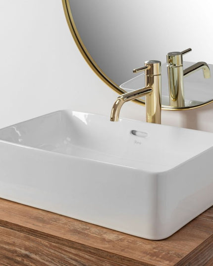 Stačiakampis stalviršio praustuvas REA BERTA baltas, aukštas, gilus 30,5x48,5 cm