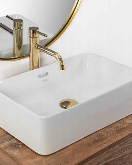 Stačiakampis stalviršio praustuvas REA BERTA baltas, aukštas, gilus 30,5x48,5 cm