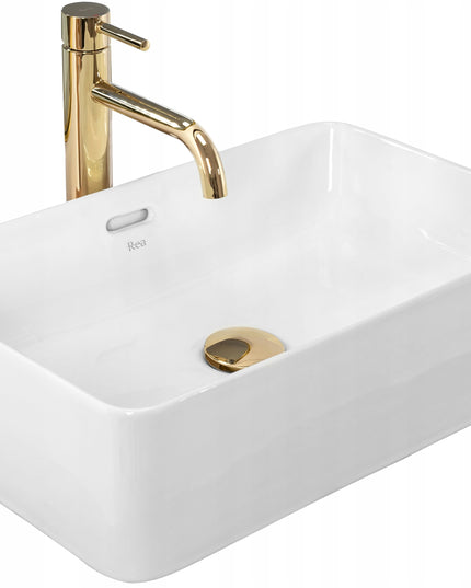 Stačiakampis stalviršio praustuvas REA BERTA baltas, aukštas, gilus 30,5x48,5 cm