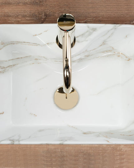 Stalviršio praustuvas REA KELLY MINI SHINY AIAX marmurinis kvadratinis mažas