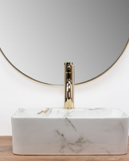 Stalviršio praustuvas REA KELLY MINI SHINY AIAX marmurinis kvadratinis mažas