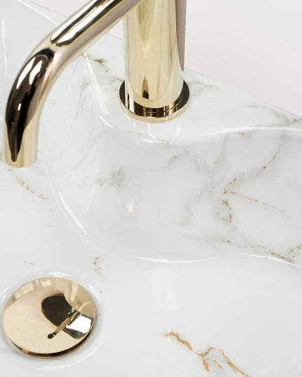 Stalviršio praustuvas REA KELLY MINI SHINY AIAX marmurinis kvadratinis mažas