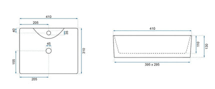 Stalviršio praustuvas REA KELLY MINI SHINY AIAX marmurinis kvadratinis mažas