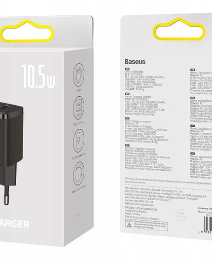 Universalus BASEUS tinklo įkroviklis telefonui, 2x USB 10.5W 2A