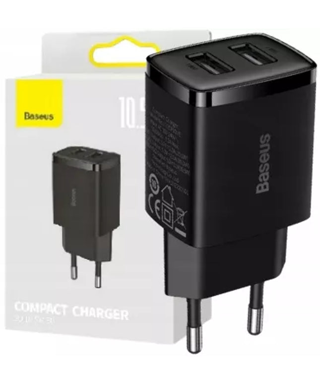 Universalus BASEUS tinklo įkroviklis telefonui, 2x USB 10.5W 2A