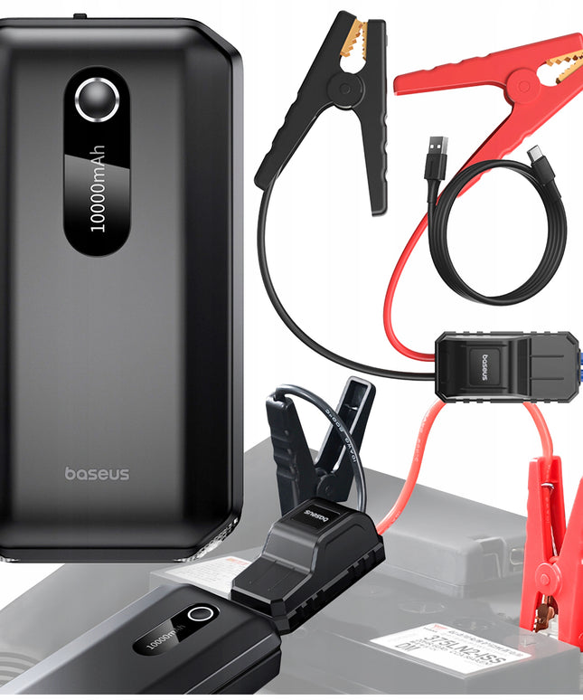 BUSTER Užvedimo įrenginys Jumper Starteris Powerbank Boosteris Klemos Žibintuvėlis