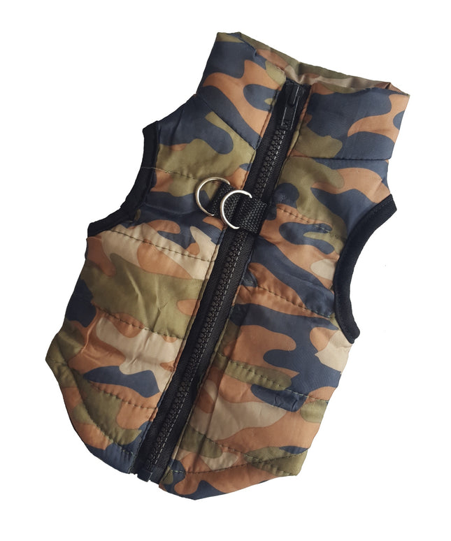 Drabužis šuniui ir katei, pašiltinta liemenė-striukė žiemai MORO ŽALIA L