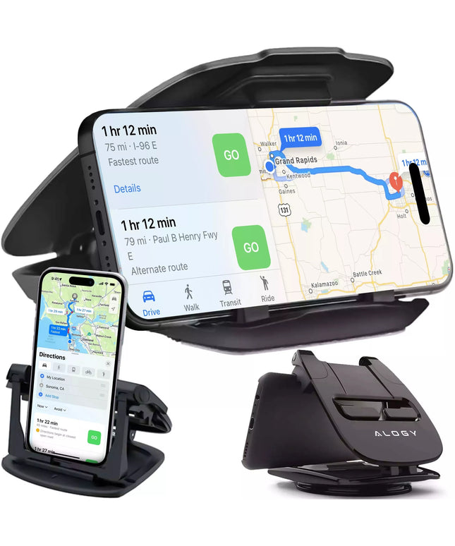 Alogy automobilinis telefono laikiklis, tvirtinamas prie prietaisų skydelio, 360° besisukantis
