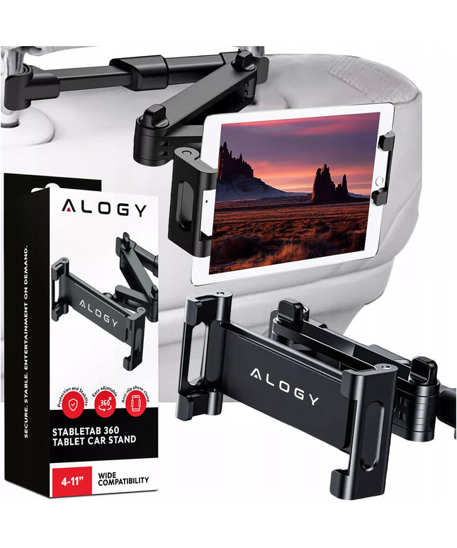 Alogy automobilinis telefono ir planšetės laikiklis 4-11 col. ant galvos atramos