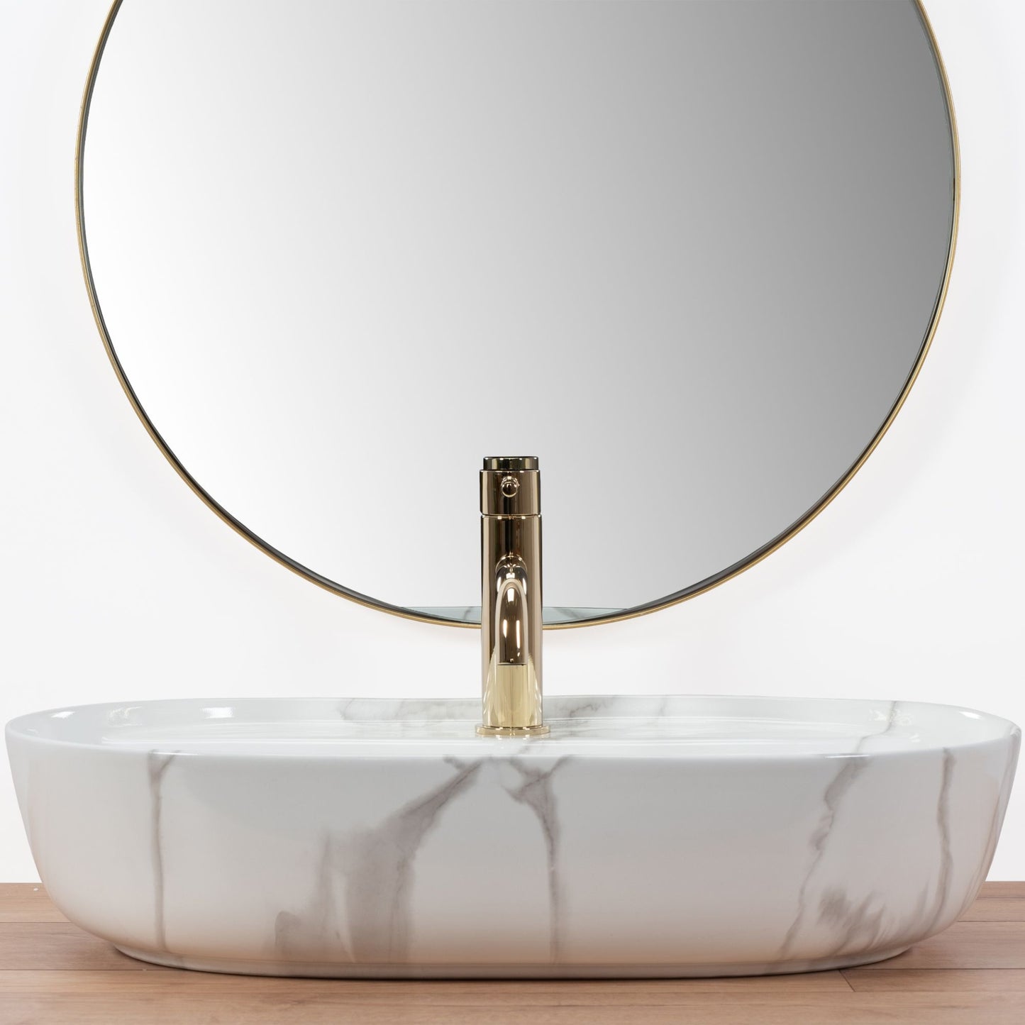 Keramikinis stalviršinis praustuvas ovalus REA AURA 61 MARMO SHINY AKMUO