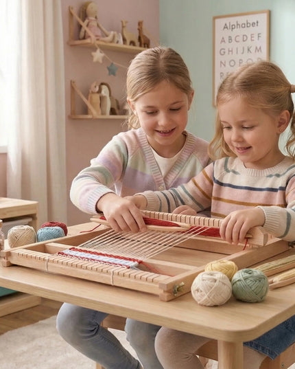 VIGA medinės audimo staklės – Montessori audimo rinkinys