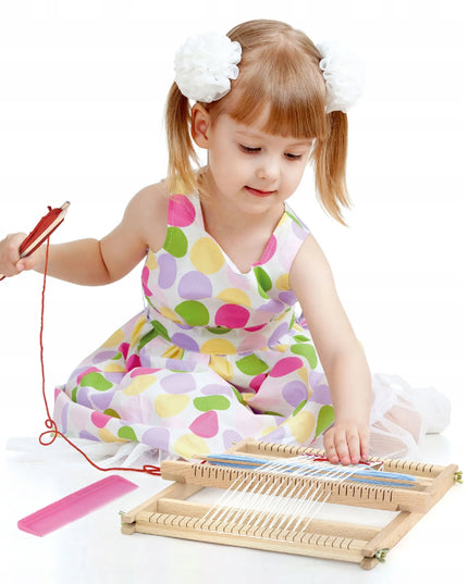 VIGA medinės audimo staklės – Montessori audimo rinkinys