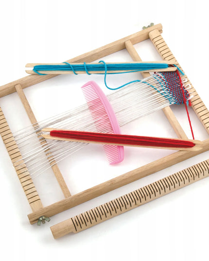 VIGA medinės audimo staklės – Montessori audimo rinkinys