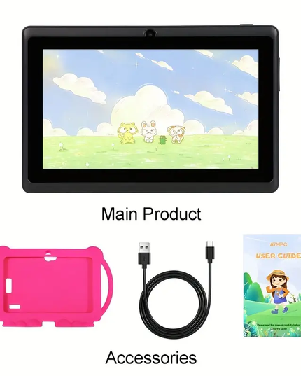 Vaikiška 7 colių Android planšetė su edukacinėmis funkcijomis ir akių apsauga