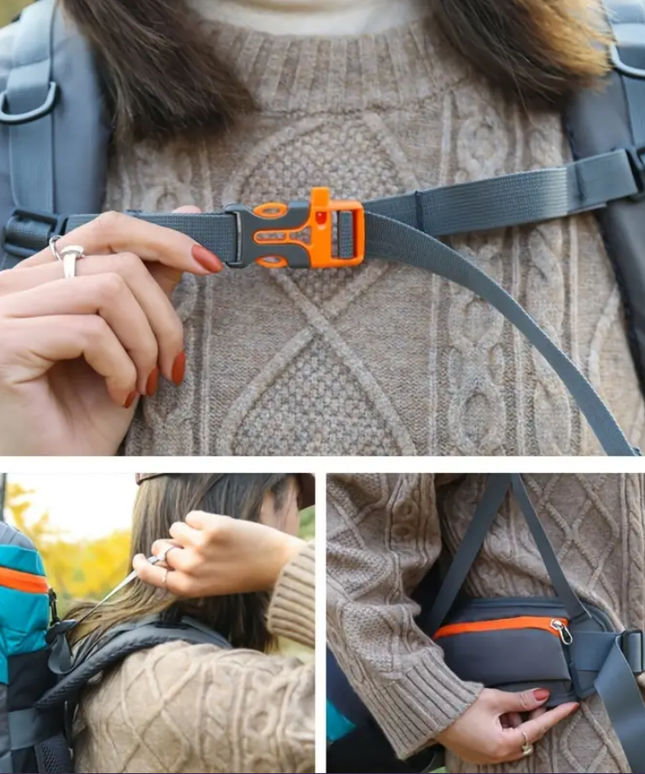 Vandeniui atspari kuprinė, skirta žygiams, stovyklavimui, 65L