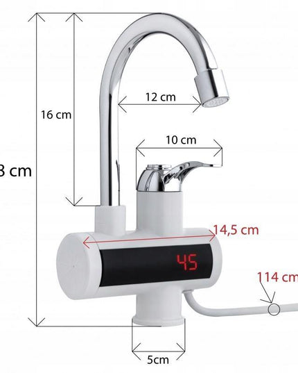 Elektrinis vandens šildytuvas, maišytuvas su LCD ekranu