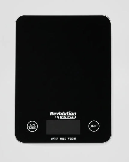 Tikslios elektroninės virtuvinės svarstyklės Revolution POWER 1 g - 5 kg, juodos stiklinės