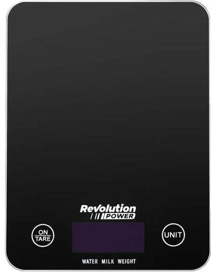 Tikslios elektroninės virtuvinės svarstyklės Revolution POWER 1 g - 5 kg, juodos stiklinės