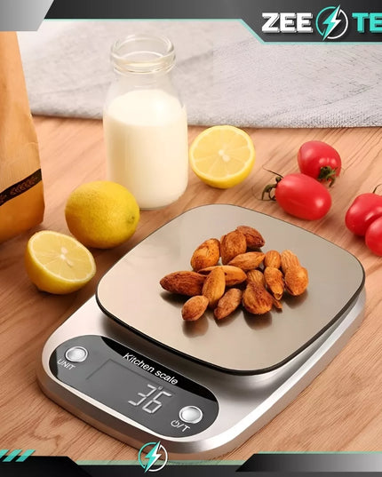Tikslios skaitmeninės virtuvinės svarstyklės 1 g | 5 kg svoriui su taros funkcija + baterijos
