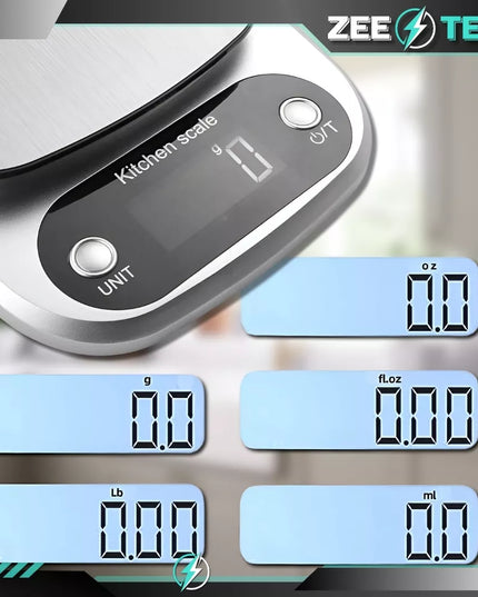 Tikslios skaitmeninės virtuvinės svarstyklės 1 g | 5 kg svoriui su taros funkcija + baterijos