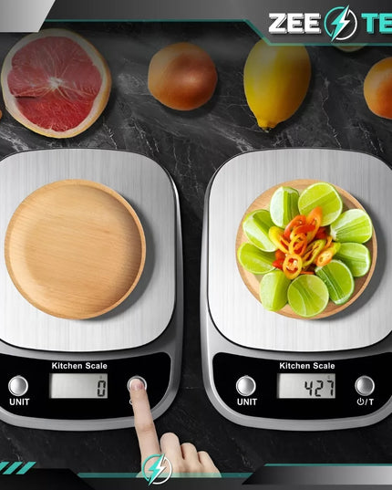 Tikslios skaitmeninės virtuvinės svarstyklės 1 g | 5 kg svoriui su taros funkcija + baterijos